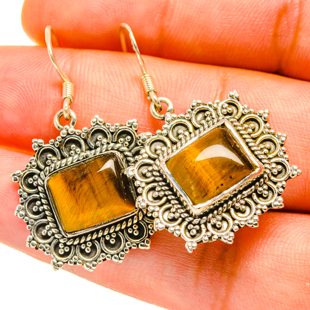 Tiger Eye Earrings handcrafted by Ana Silver Co - EARR418082