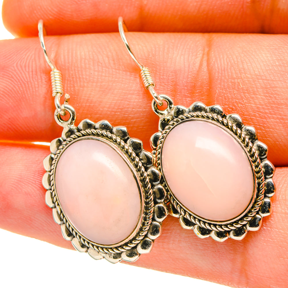 Pink Opal Earrings handcrafted by Ana Silver Co - EARR418084