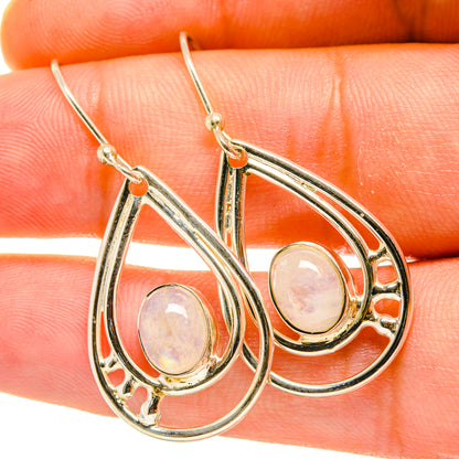 Rainbow Moonstone Earrings handcrafted by Ana Silver Co - EARR418089