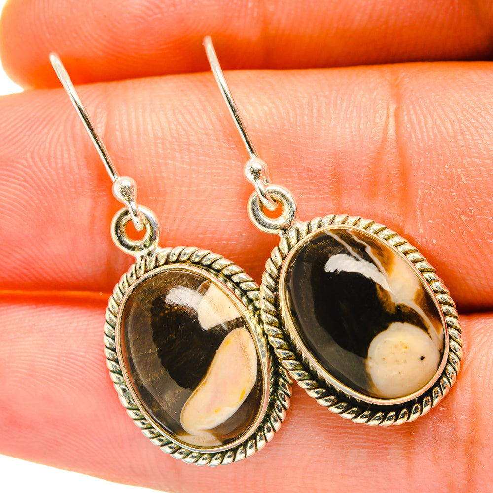 Peanut Wood Jasper Earrings handcrafted by Ana Silver Co - EARR418091
