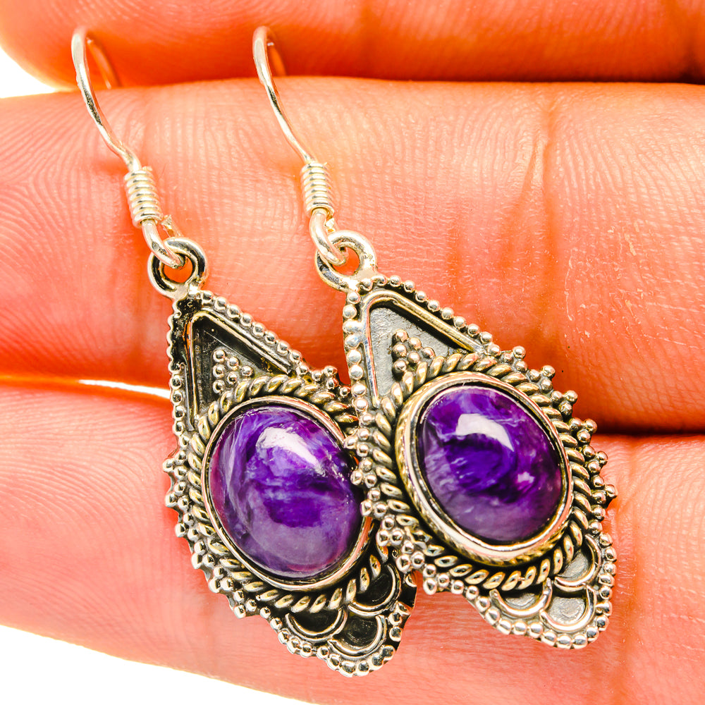 Charoite Earrings handcrafted by Ana Silver Co - EARR418094
