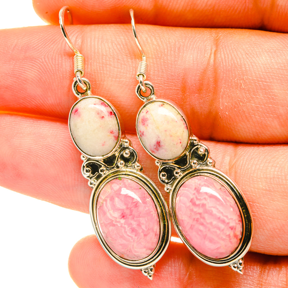 Rhodochrosite, Thulite Earrings handcrafted by Ana Silver Co - EARR418096