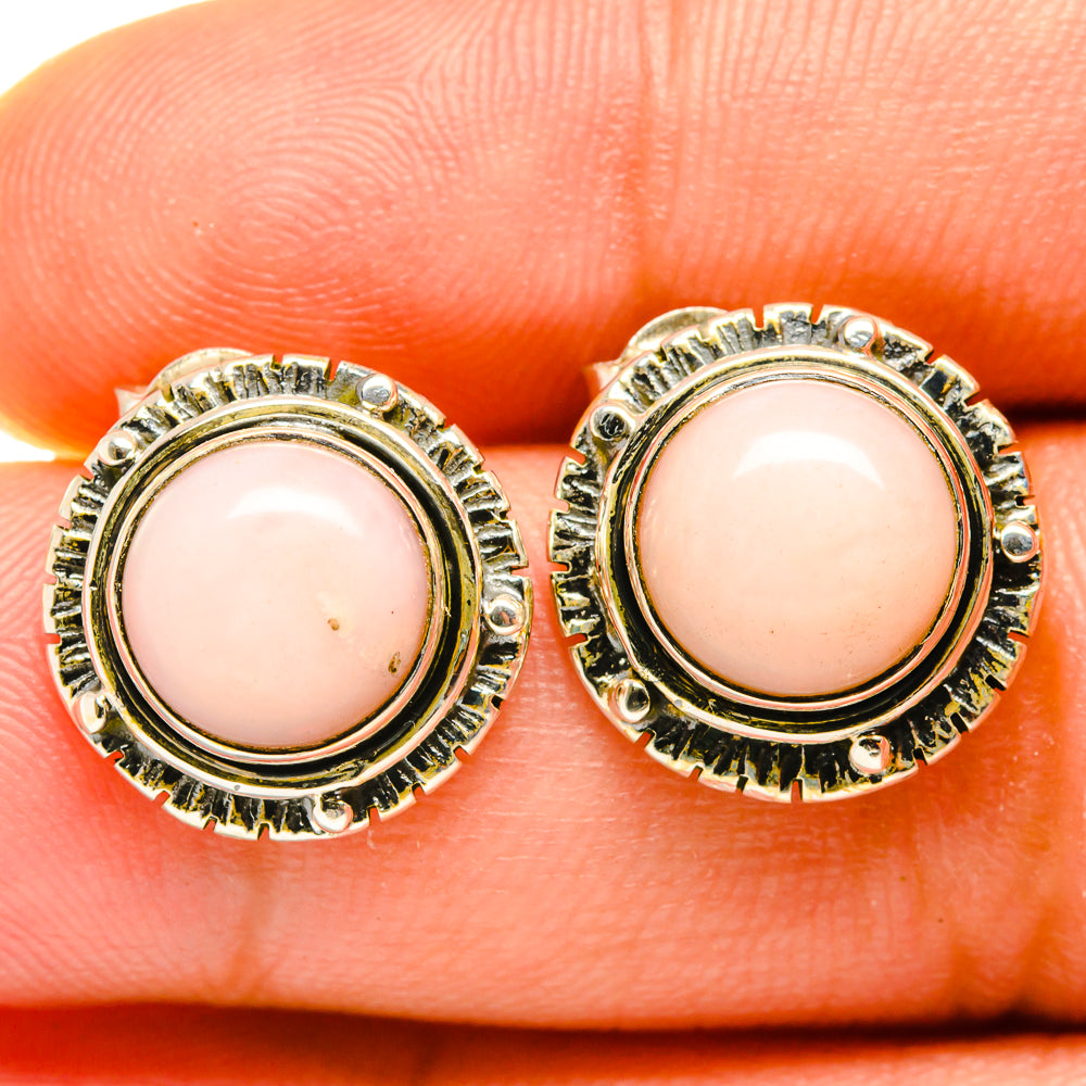 Pink Opal Earrings handcrafted by Ana Silver Co - EARR418101