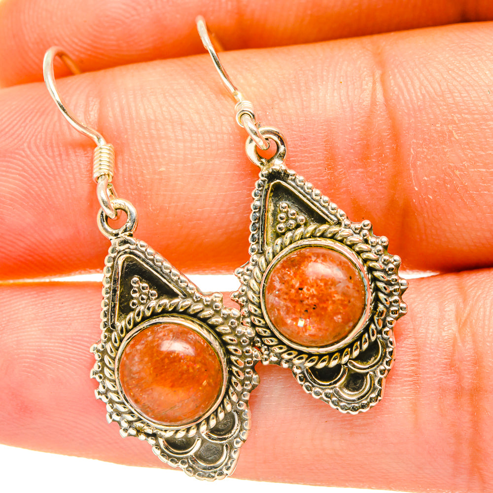 Sunstone Earrings handcrafted by Ana Silver Co - EARR418110