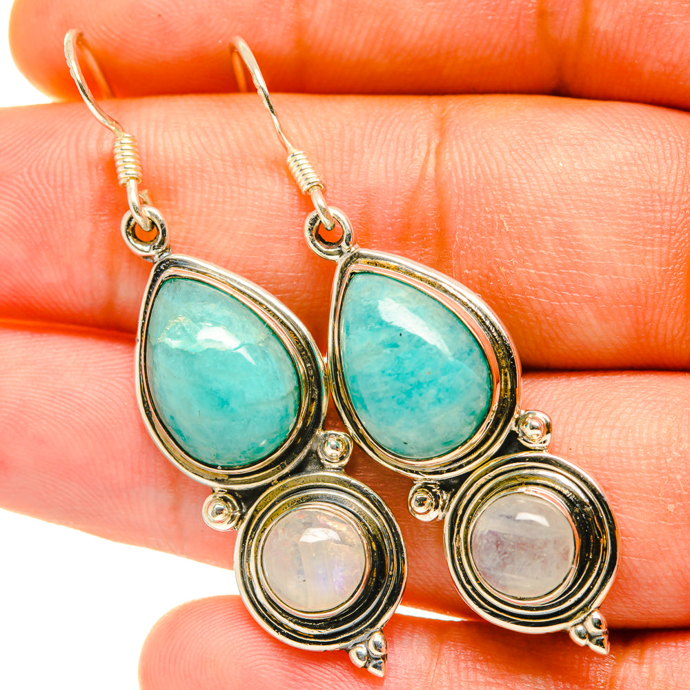 Peruvian Opal, Rainbow Moonstone Earrings handcrafted by Ana Silver Co - EARR418113
