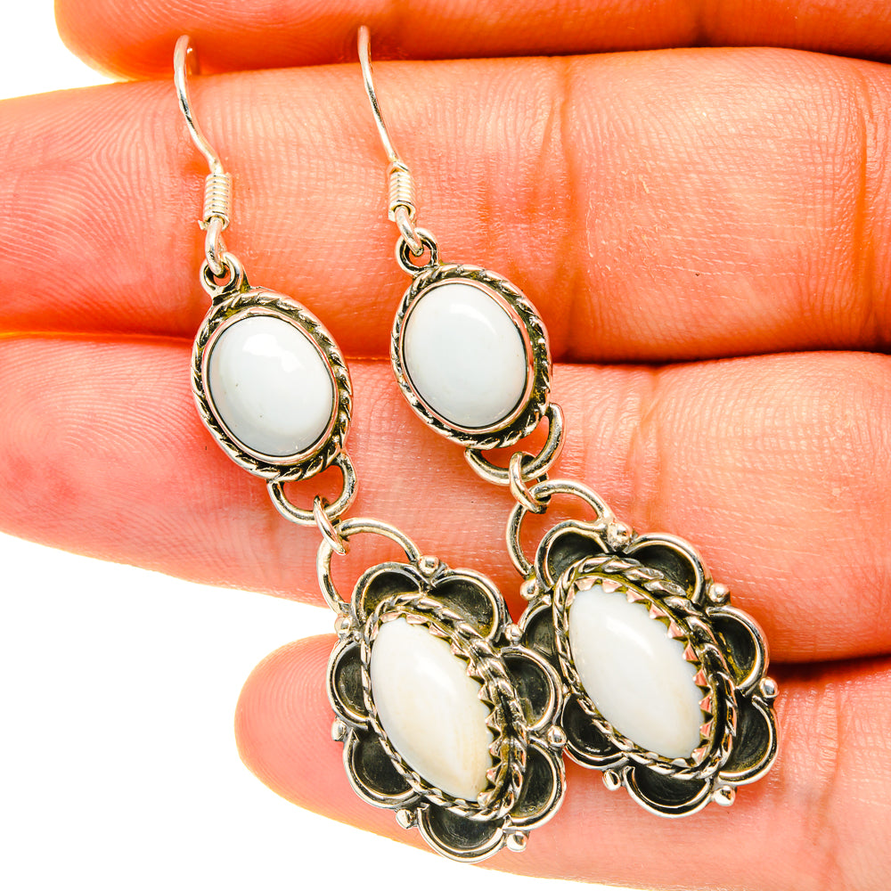 Owyhee Opal, Moonstone Earrings handcrafted by Ana Silver Co - EARR418115