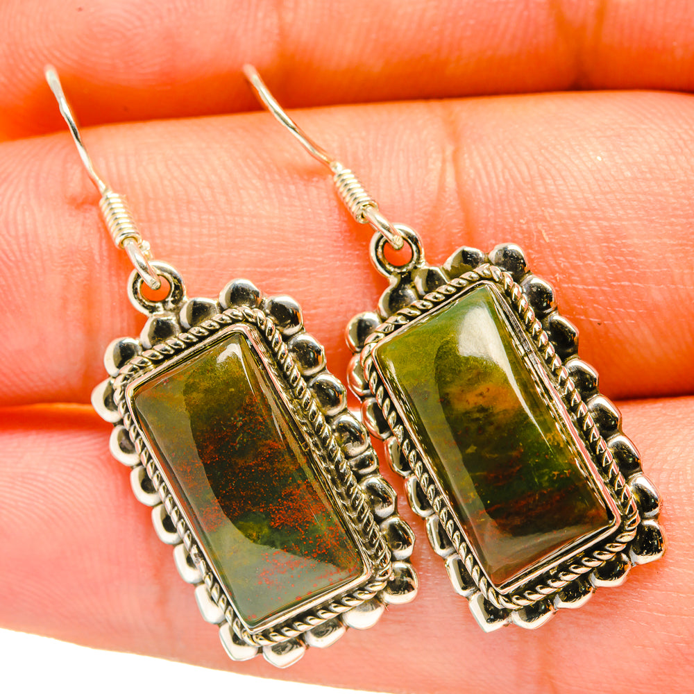 Bloodstone Earrings handcrafted by Ana Silver Co - EARR418116