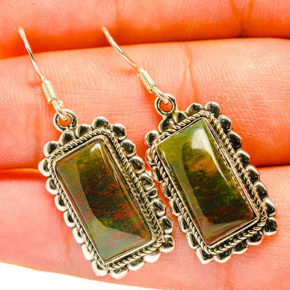 Bloodstone Earrings handcrafted by Ana Silver Co - EARR418116