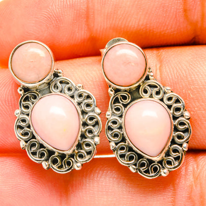 Pink Opal Earrings handcrafted by Ana Silver Co - EARR418124