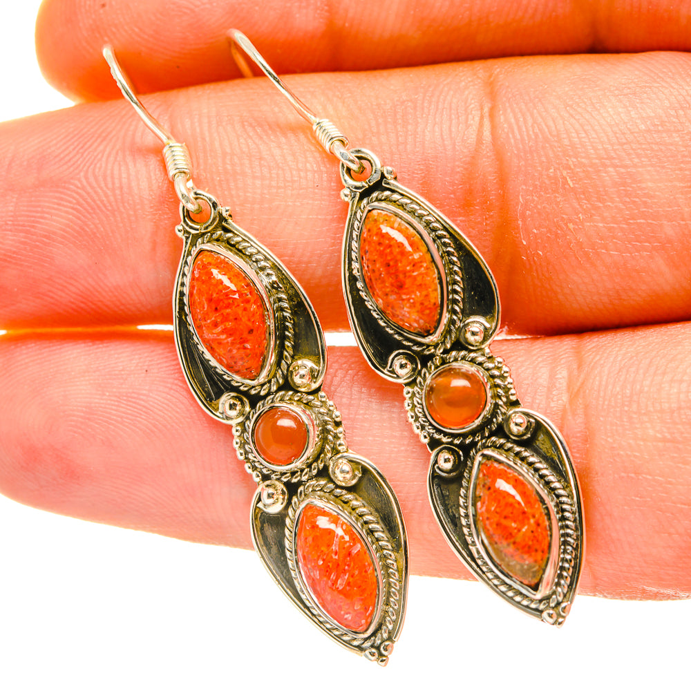 Sponge Coral Earrings handcrafted by Ana Silver Co - EARR418129