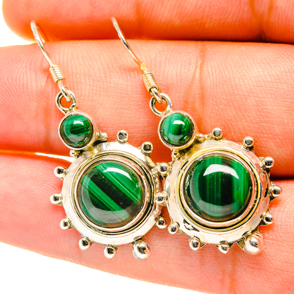 Malachite Earrings handcrafted by Ana Silver Co - EARR418136