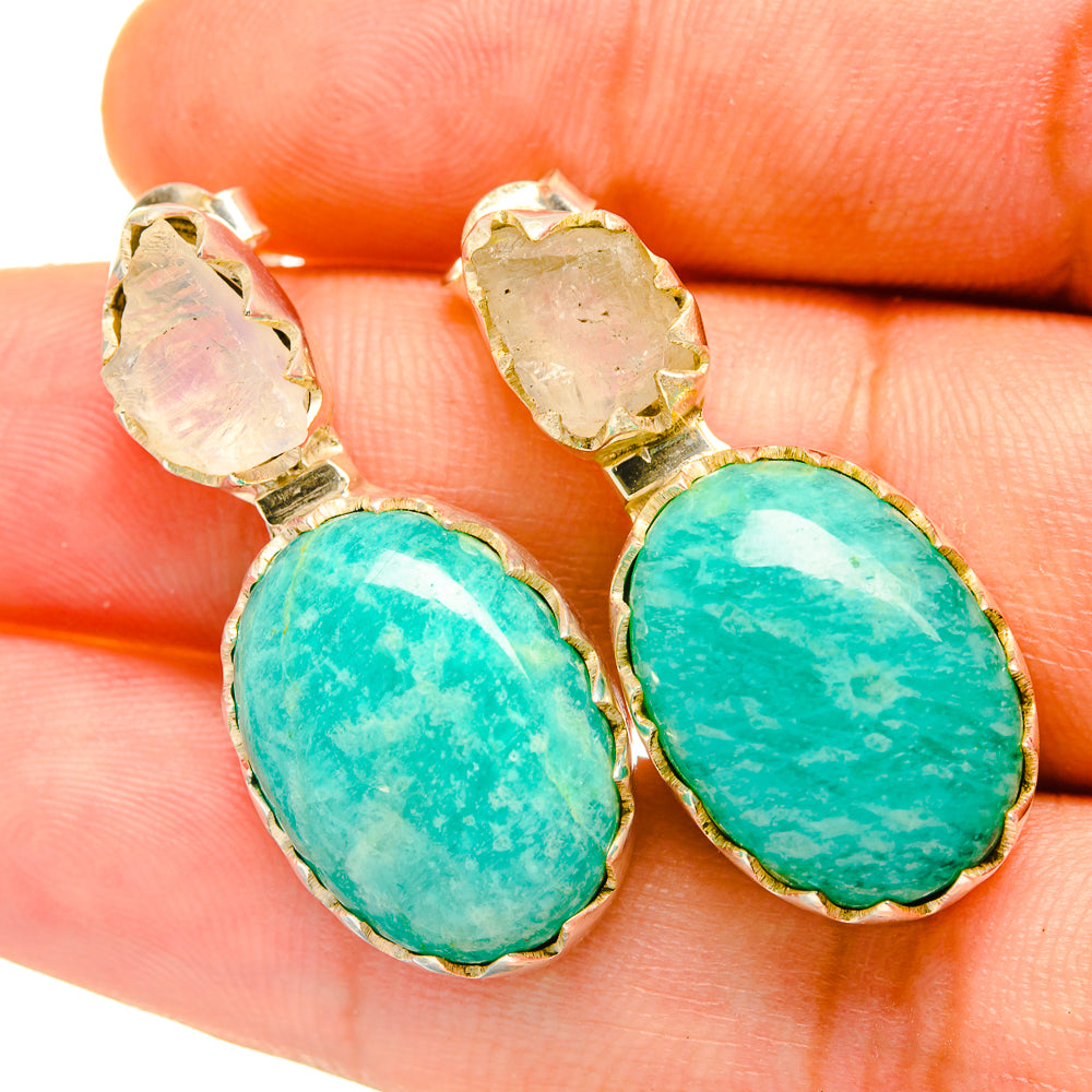Amazonite Earrings handcrafted by Ana Silver Co - EARR418140