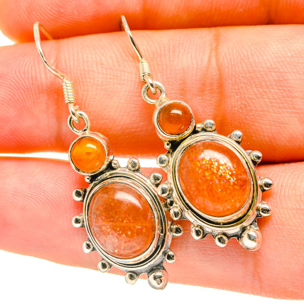 Sunstone Earrings handcrafted by Ana Silver Co - EARR418145