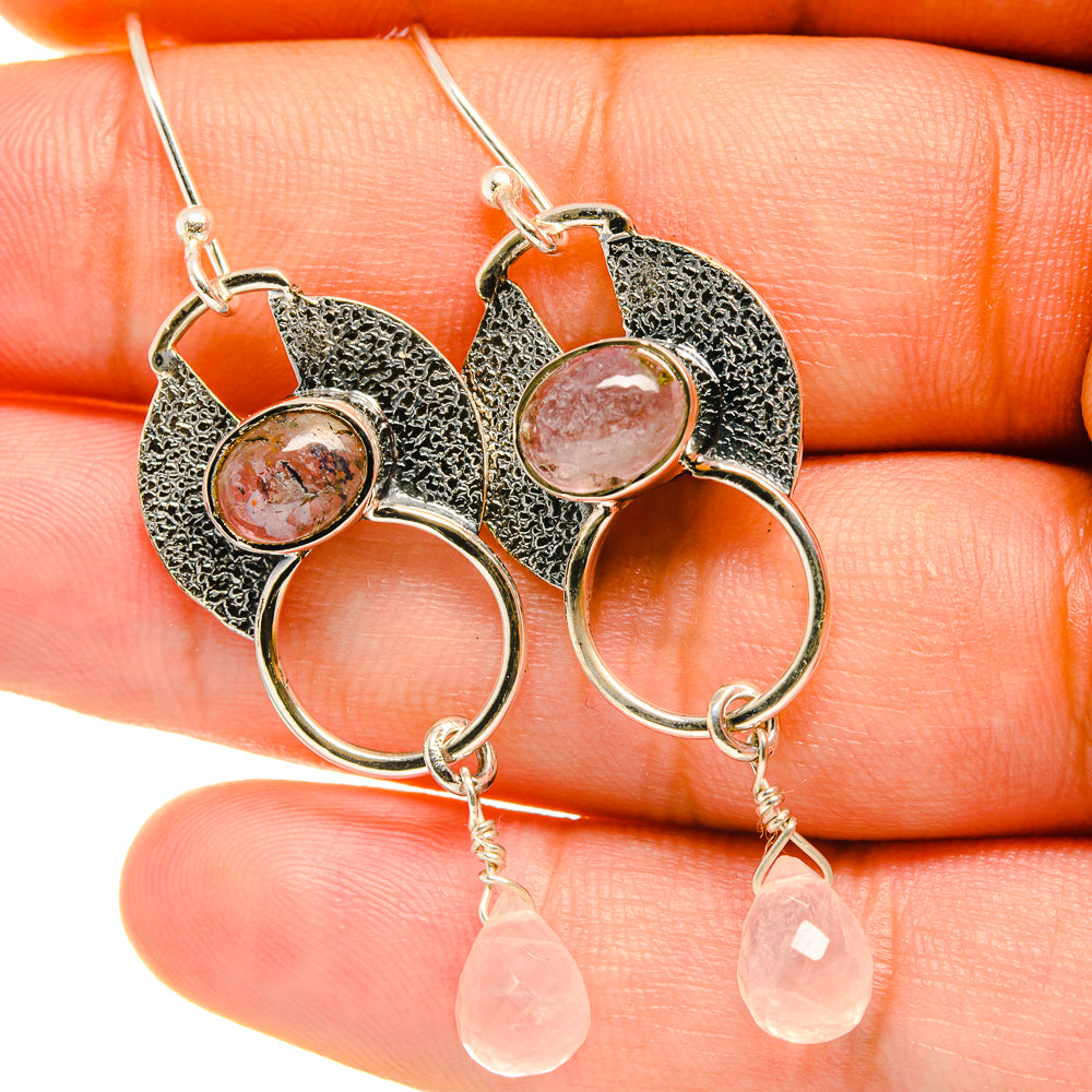 Rose Quartz Earrings handcrafted by Ana Silver Co - EARR418160
