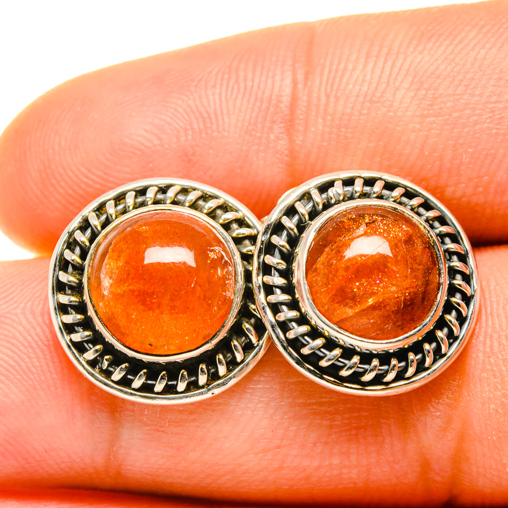 Sunstone Earrings handcrafted by Ana Silver Co - EARR418172