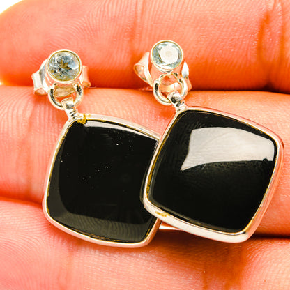 Black Onyx Earrings handcrafted by Ana Silver Co - EARR418174