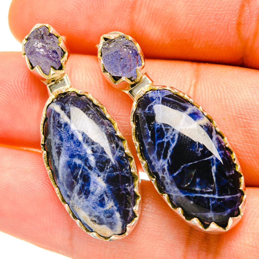 Sodalite Earrings handcrafted by Ana Silver Co - EARR418175