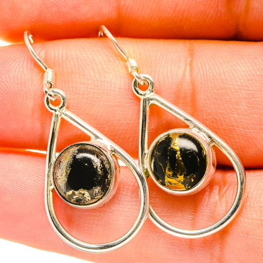 Golden Seraphinite Earrings handcrafted by Ana Silver Co - EARR418183