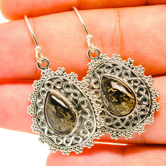 Golden Seraphinite Earrings handcrafted by Ana Silver Co - EARR418191
