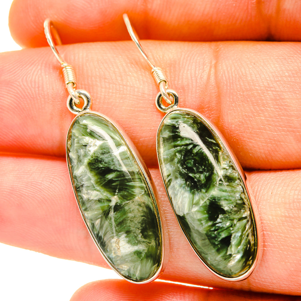 Seraphinite Earrings handcrafted by Ana Silver Co - EARR418193