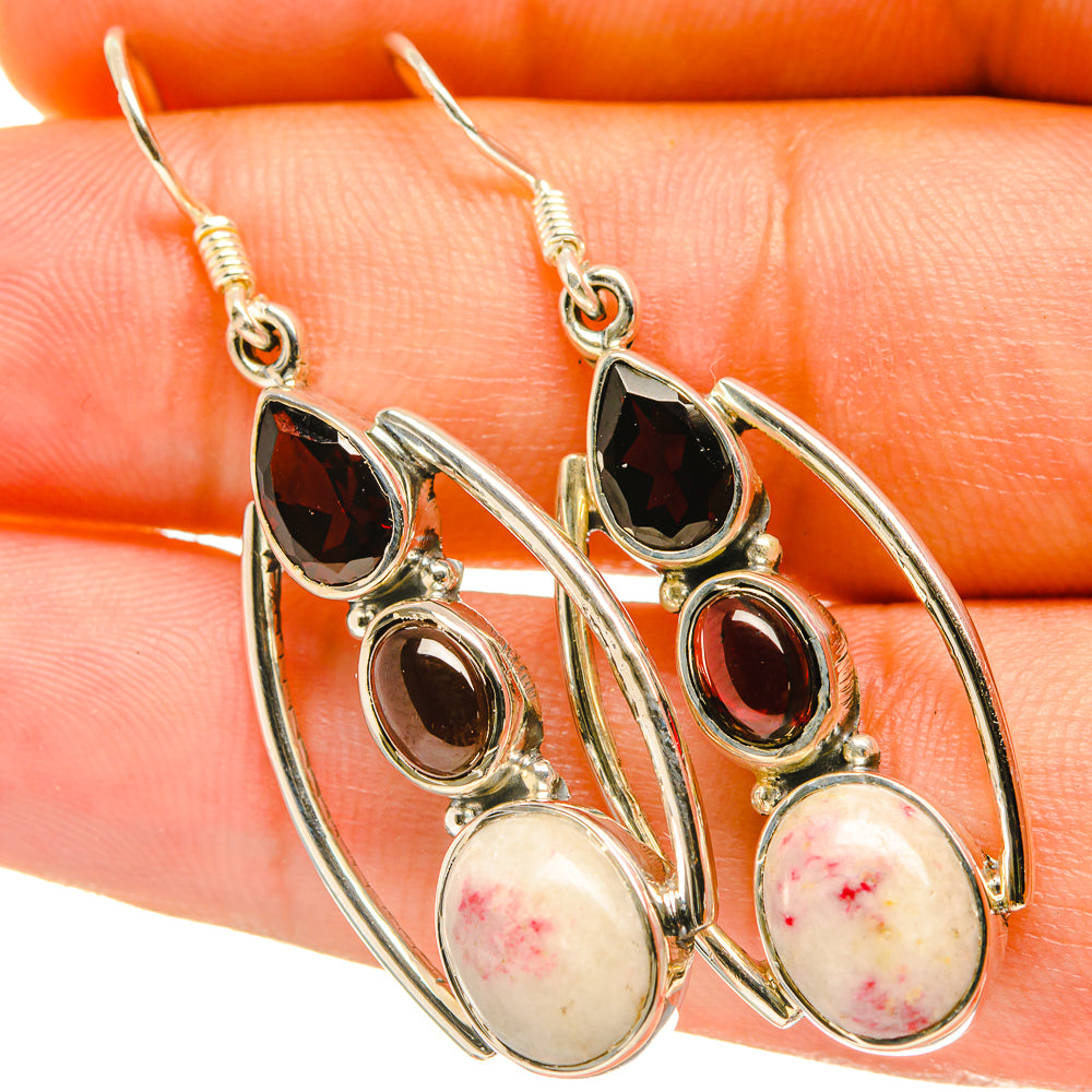 Thulite Earrings handcrafted by Ana Silver Co - EARR418206
