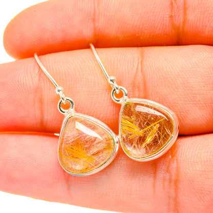 Rutilated Quartz Earrings handcrafted by Ana Silver Co - EARR418216