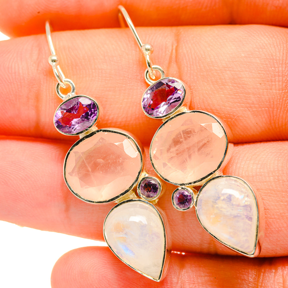 Rose Quartz Earrings handcrafted by Ana Silver Co - EARR418220