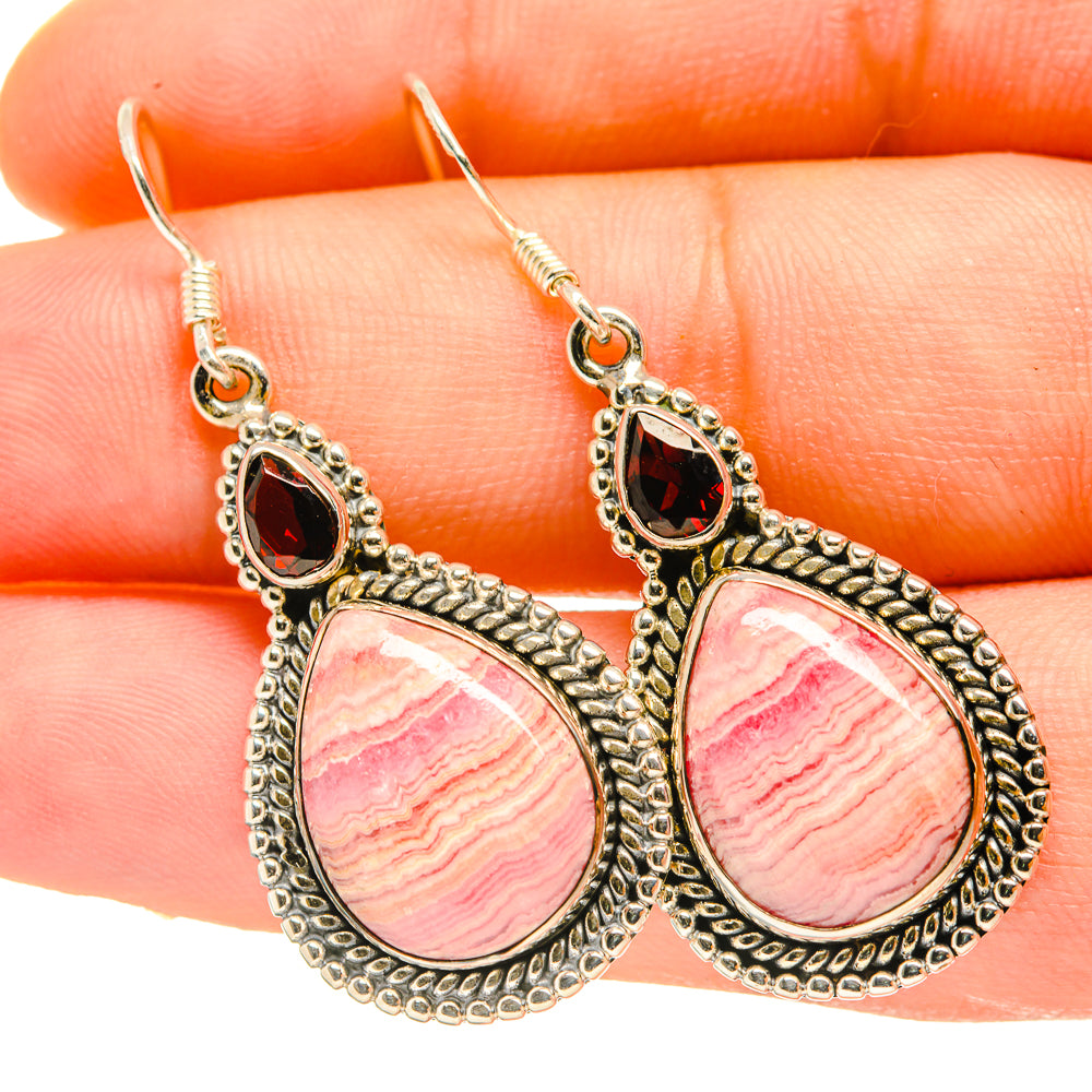 Rhodochrosite Earrings handcrafted by Ana Silver Co - EARR418221