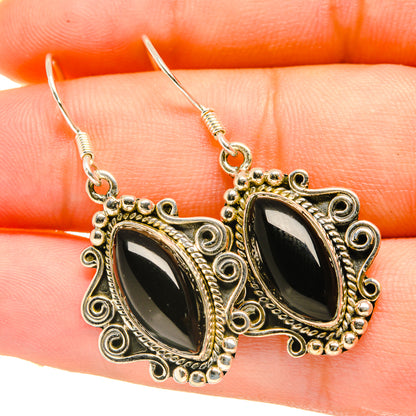 Black Onyx Earrings handcrafted by Ana Silver Co - EARR418222