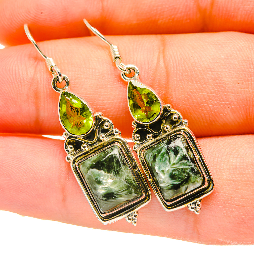 Seraphinite Earrings handcrafted by Ana Silver Co - EARR418224