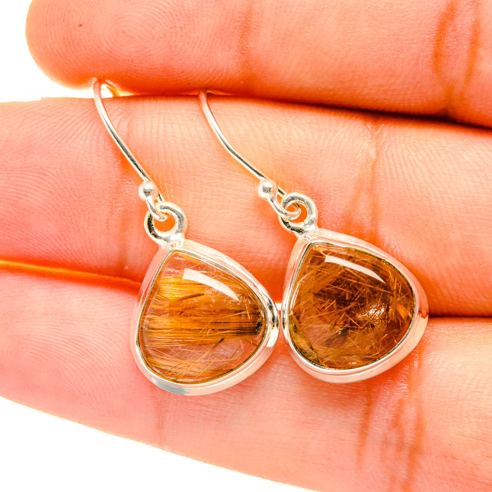 Rutilated Quartz Earrings handcrafted by Ana Silver Co - EARR418225
