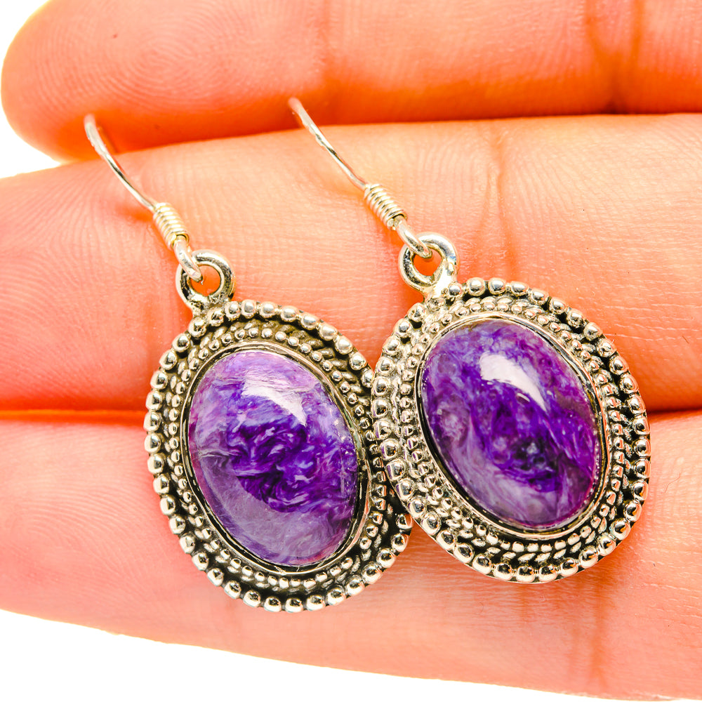 Charoite Earrings handcrafted by Ana Silver Co - EARR418226