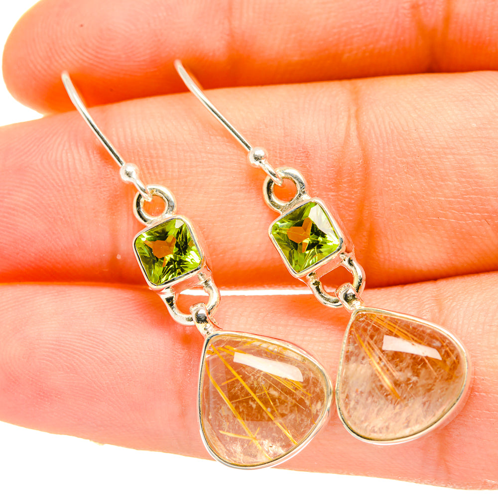 Rutilated Quartz Earrings handcrafted by Ana Silver Co - EARR418229