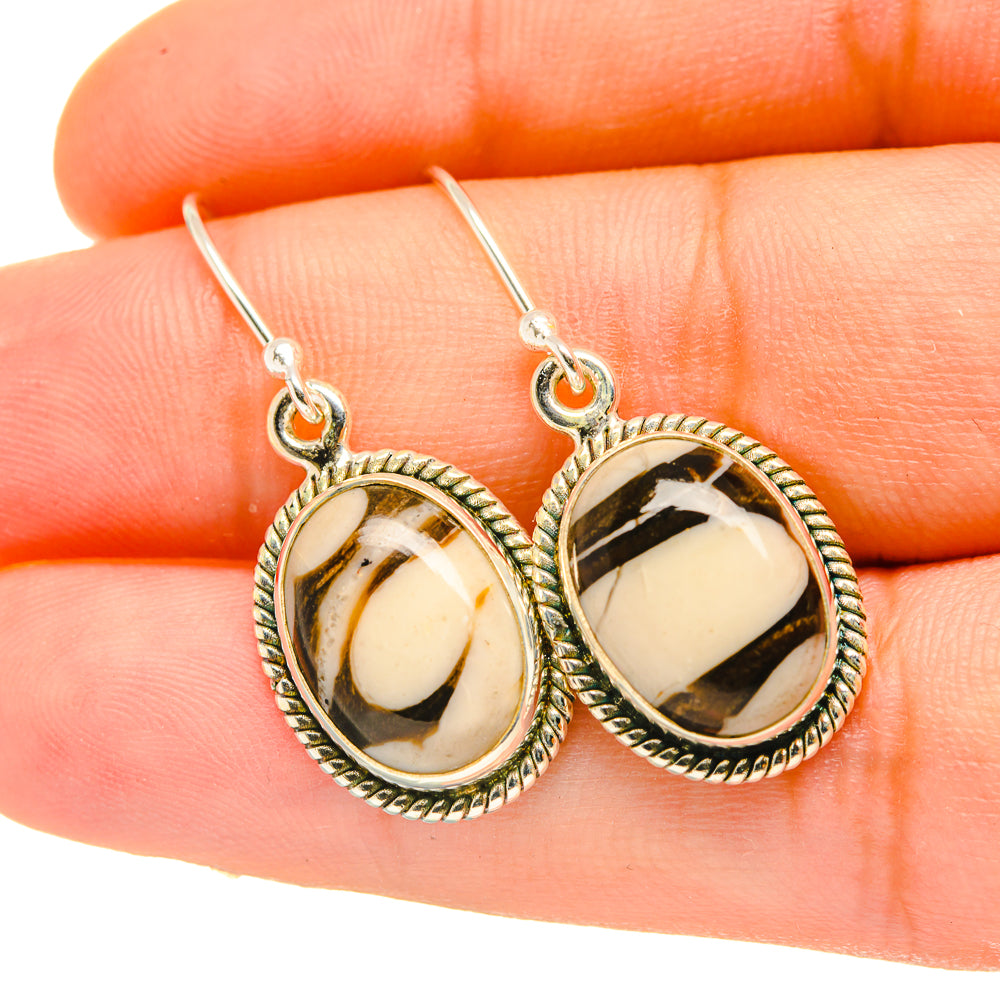 Peanut Wood Jasper Earrings handcrafted by Ana Silver Co - EARR418233