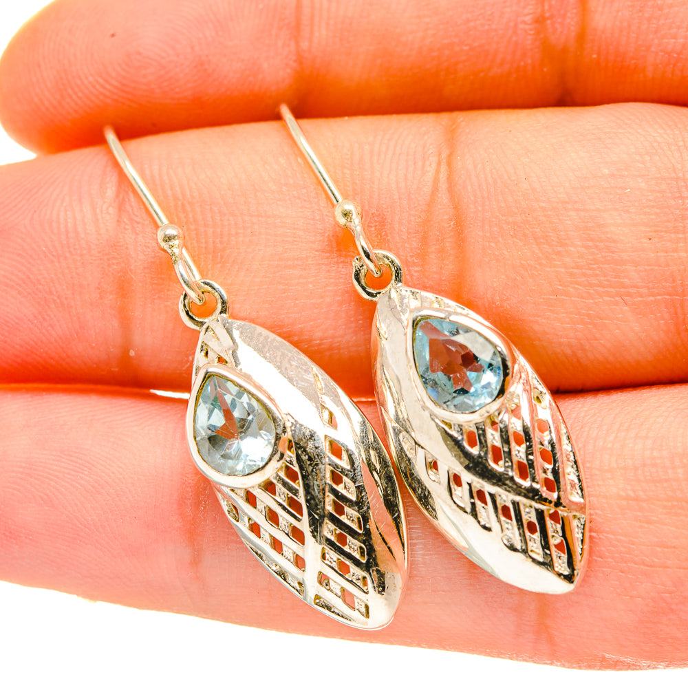 Blue Topaz Earrings handcrafted by Ana Silver Co - EARR418235