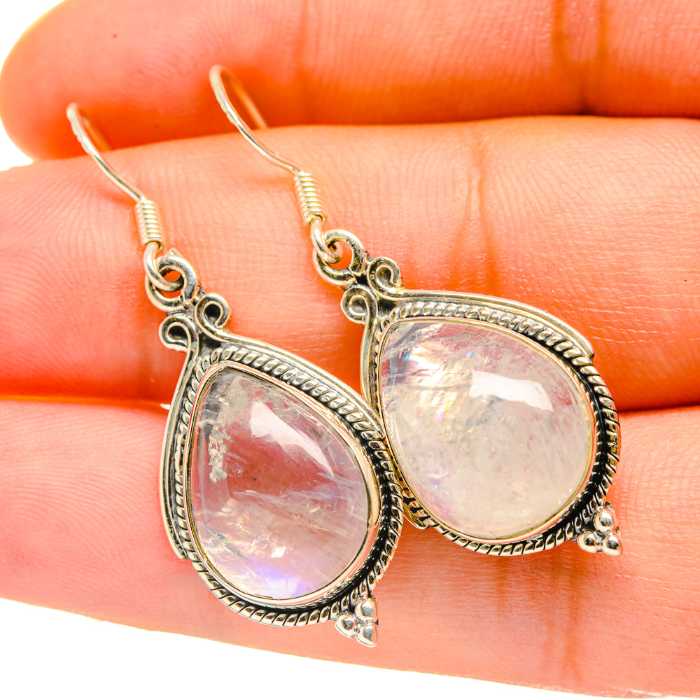 Rainbow Moonstone Earrings handcrafted by Ana Silver Co - EARR418239