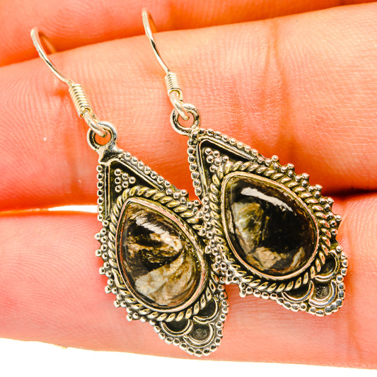Golden Seraphinite Earrings handcrafted by Ana Silver Co - EARR418257