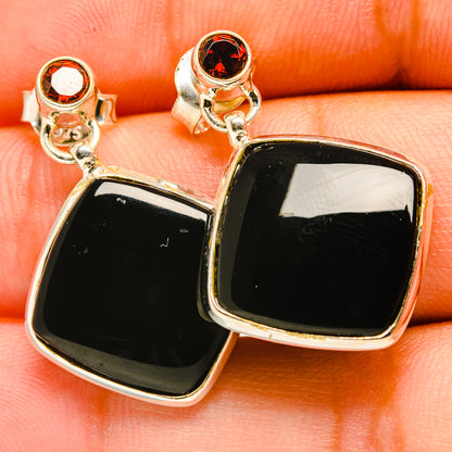 Black Onyx Earrings handcrafted by Ana Silver Co - EARR418260