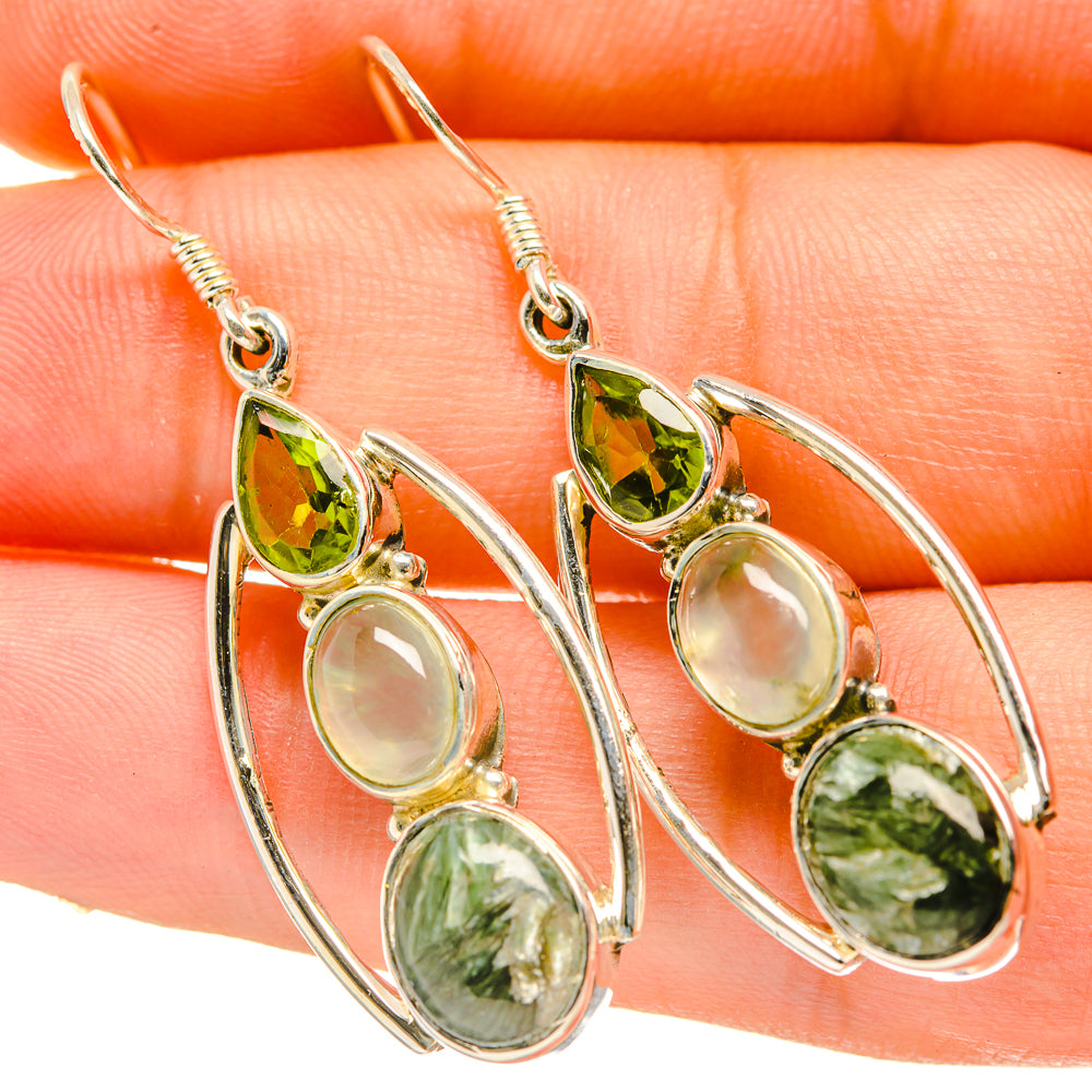 Seraphinite Earrings handcrafted by Ana Silver Co - EARR418269