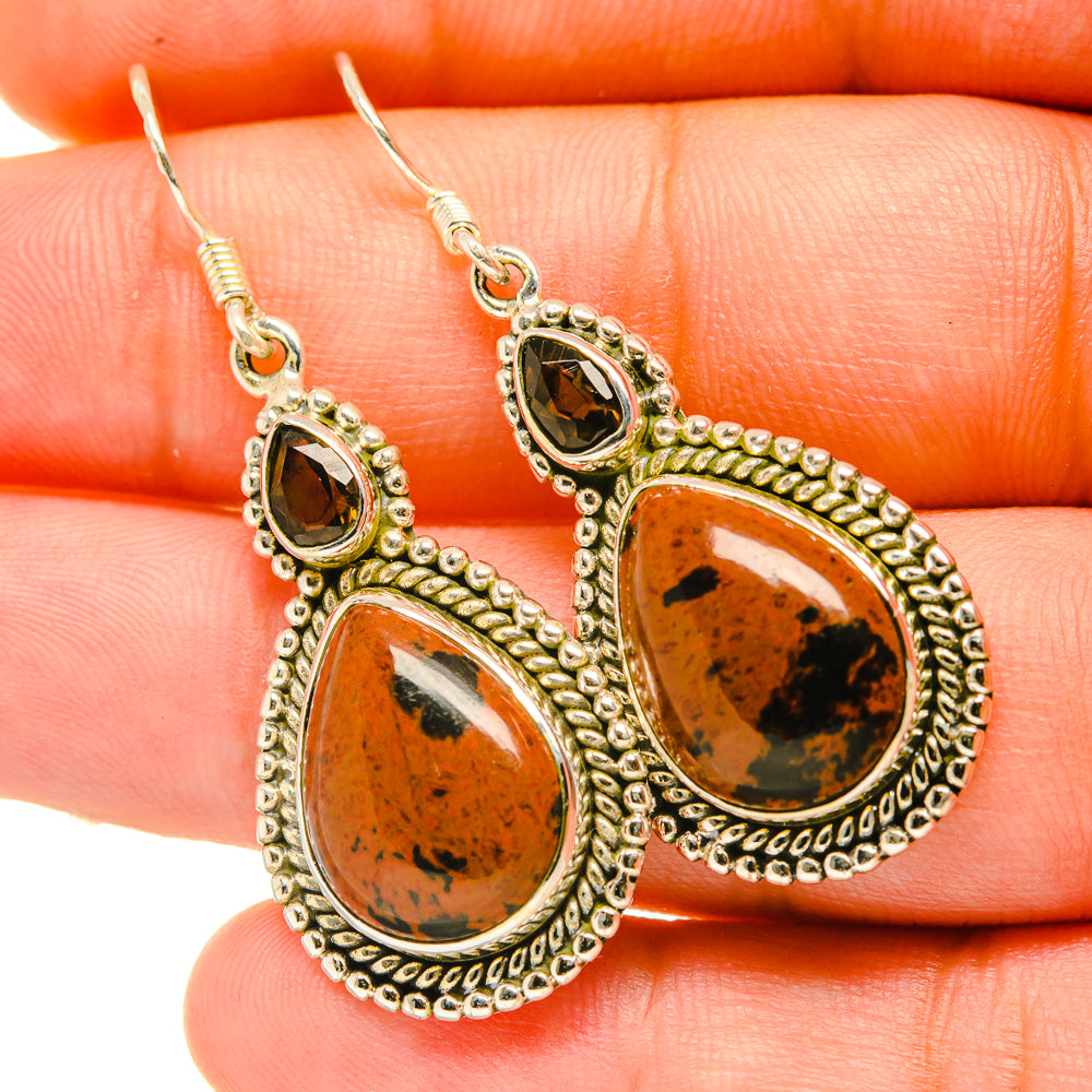 Mahogany Obsidian Earrings handcrafted by Ana Silver Co - EARR418273