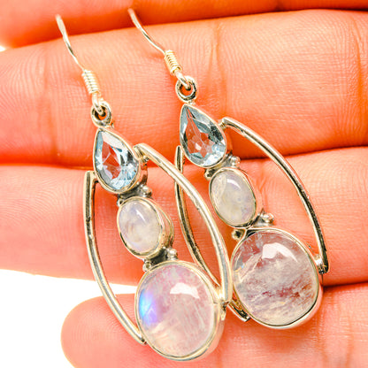 Rainbow Moonstone Earrings handcrafted by Ana Silver Co - EARR418280
