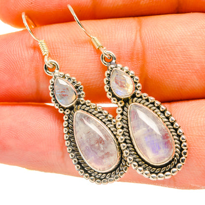 Rainbow Moonstone Earrings handcrafted by Ana Silver Co - EARR418295