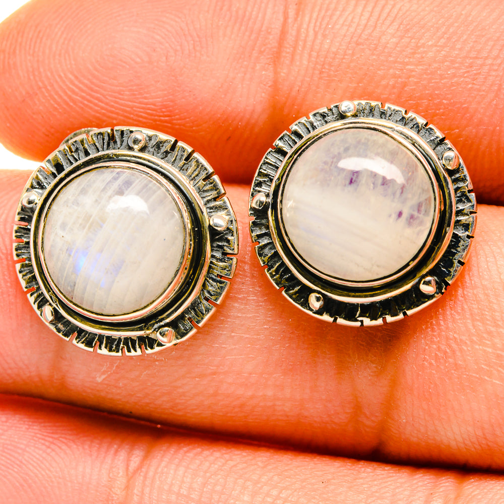 Rainbow Moonstone Earrings handcrafted by Ana Silver Co - EARR418298
