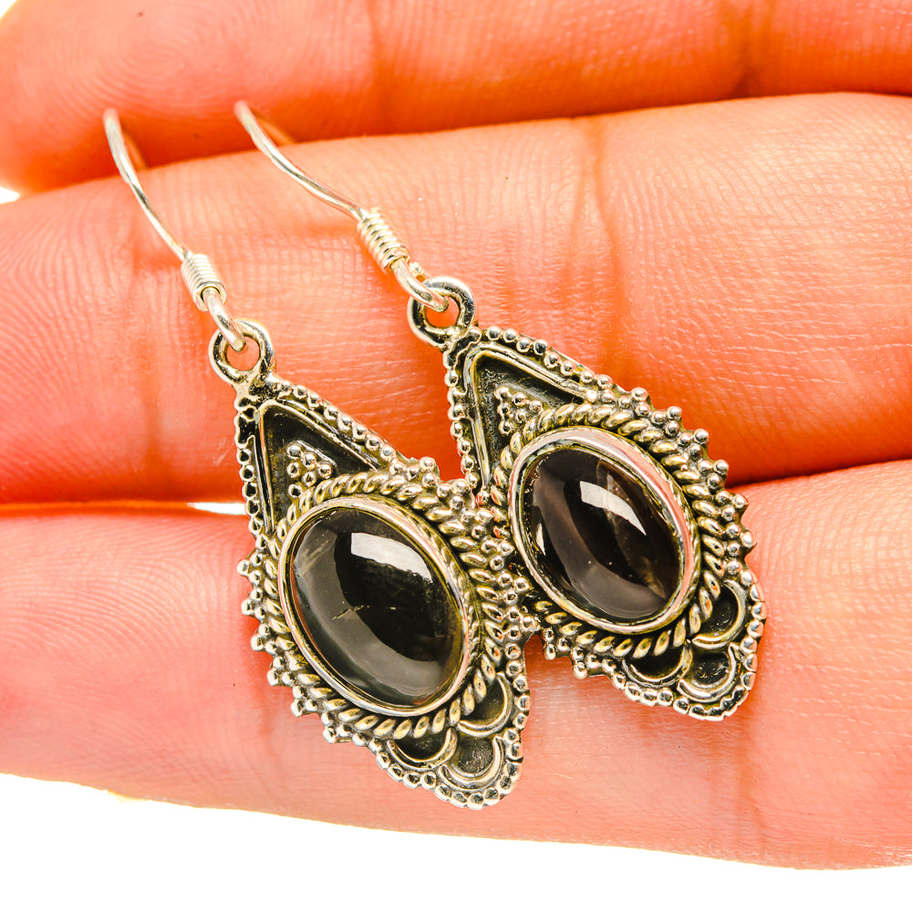 Black Onyx Earrings handcrafted by Ana Silver Co - EARR418300
