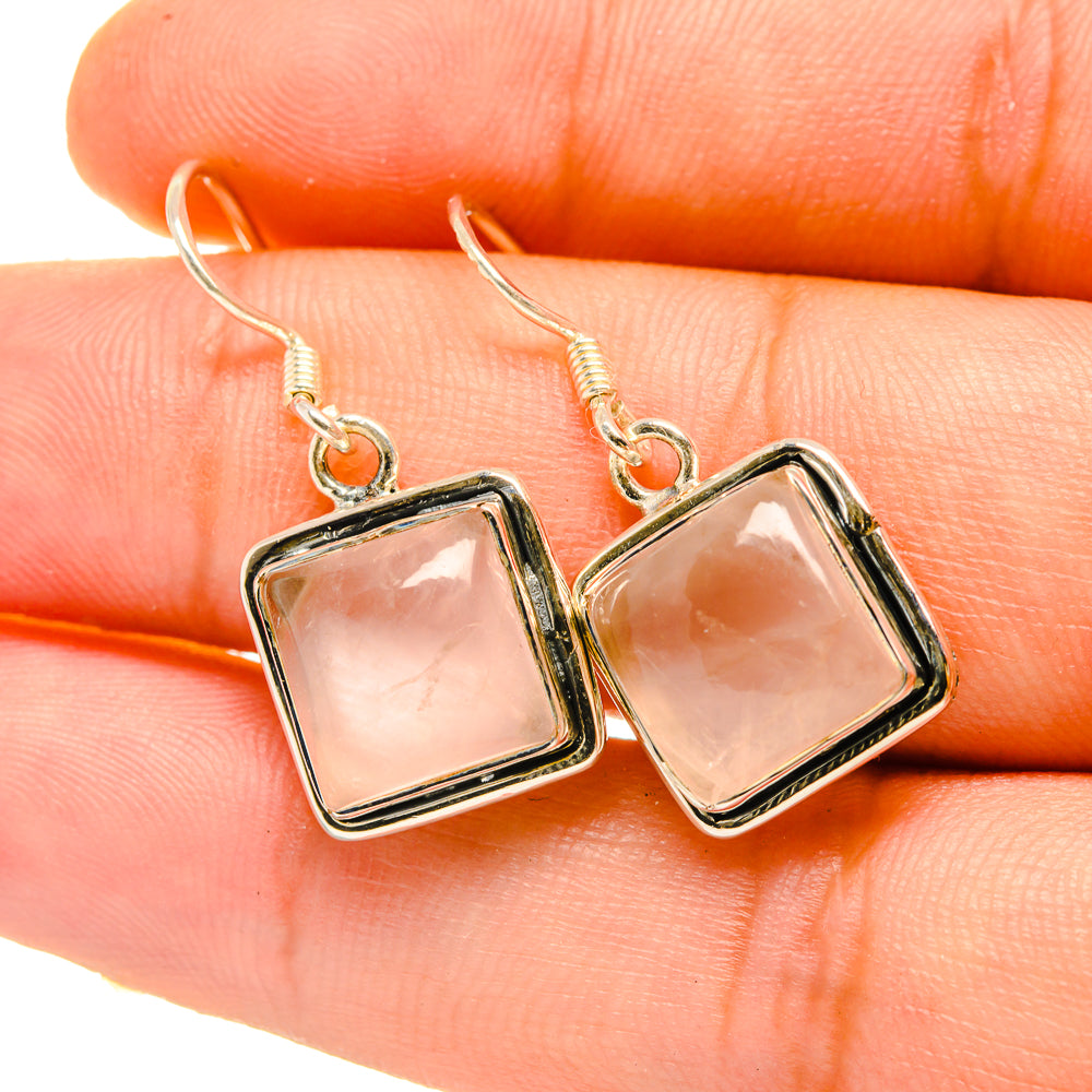 Rose Quartz Earrings handcrafted by Ana Silver Co - EARR418301