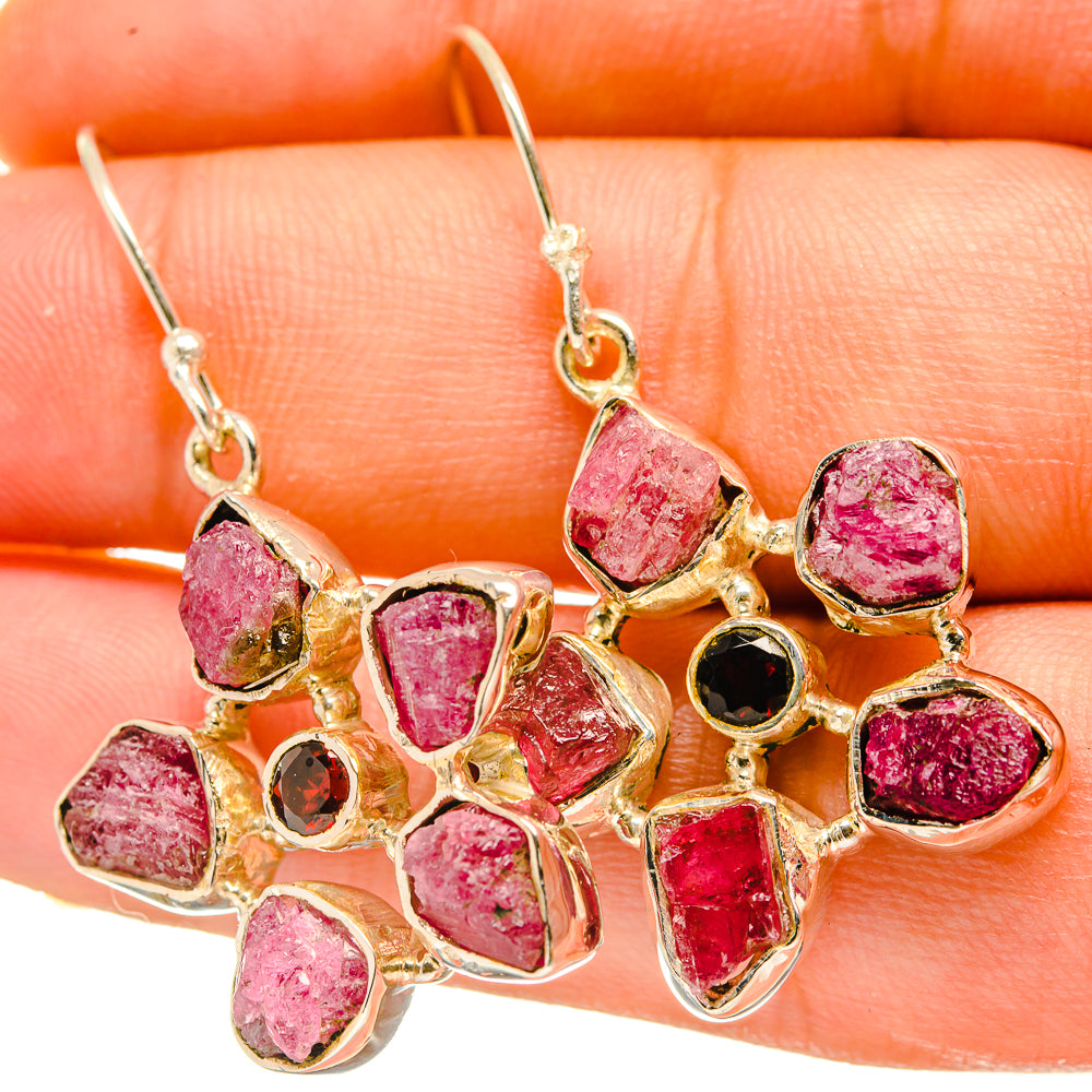 Pink Tourmaline Earrings handcrafted by Ana Silver Co - EARR418303