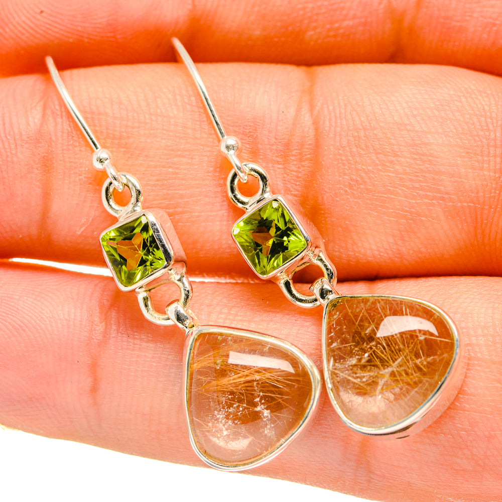 Rutilated Quartz Earrings handcrafted by Ana Silver Co - EARR418304