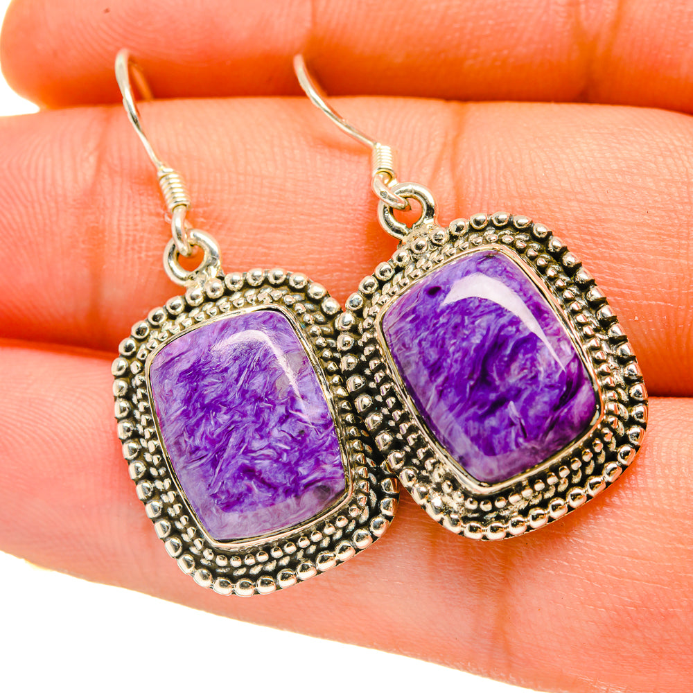 Charoite Earrings handcrafted by Ana Silver Co - EARR418312
