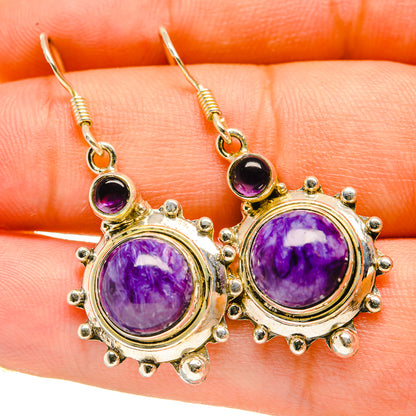 Charoite Earrings handcrafted by Ana Silver Co - EARR418325