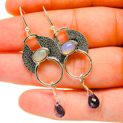 Natural Ethiopian Opal Earrings handcrafted by Ana Silver Co - EARR418326